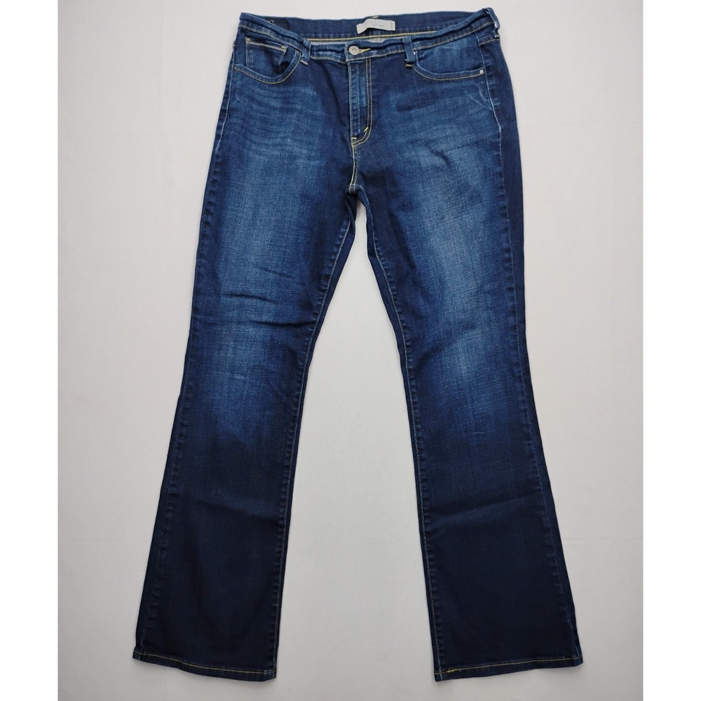 Levi's 515 Womens Jeans sz 14 Blue Denim Bootcut Dark Wash High Rise Stretch
